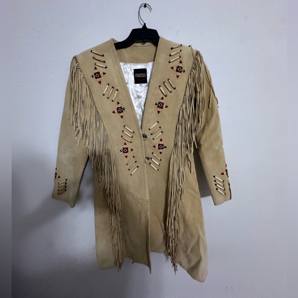 Western style leather coat